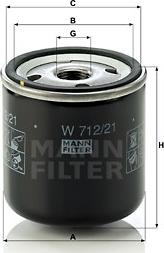 Mann-Filter W 712/21 - Eļļas filtrs www.autospares.lv