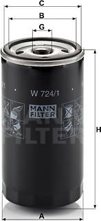 Mann-Filter W 724/1 - Eļļas filtrs autospares.lv