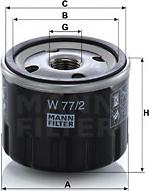 Mann-Filter W 77/2 - Eļļas filtrs www.autospares.lv