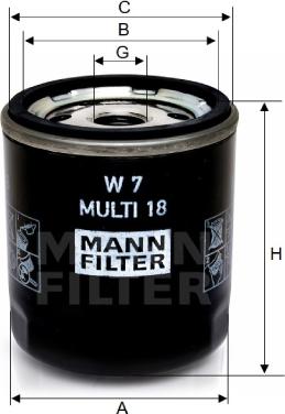 Mann-Filter W 7 MULTI 18 - Масляный фильтр www.autospares.lv