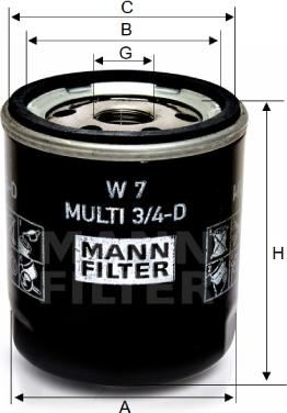 Mann-Filter W 7 MULTI 3/4-D - Oil Filter www.autospares.lv