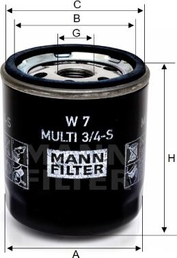 Mann-Filter W 7 MULTI 3/4-S - Eļļas filtrs autospares.lv