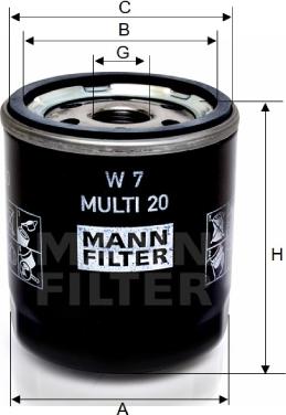 Mann-Filter W 7 MULTI 20 - Eļļas filtrs autospares.lv