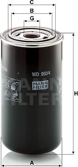 Mann-Filter WD 950/4 - Hydraulic Filter, automatic transmission www.autospares.lv