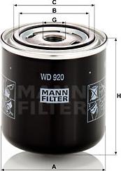 Mann-Filter WD 920 - Filter, operating hydraulics www.autospares.lv