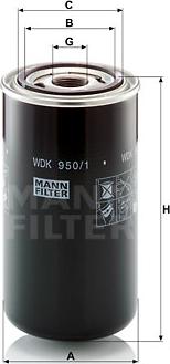 Mann-Filter WDK 950/1 - Топливный фильтр www.autospares.lv