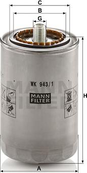 Mann-Filter WK 943/1 - Degvielas filtrs www.autospares.lv