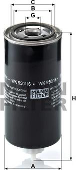 Mann-Filter WK 950/16 x - Топливный фильтр www.autospares.lv