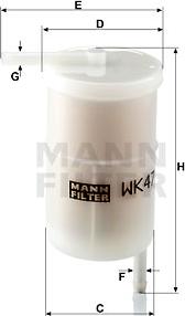 Mann-Filter WK 47 - Fuel filter www.autospares.lv