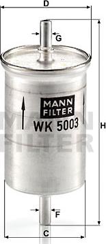 Mann-Filter WK 5003 - Degvielas filtrs www.autospares.lv