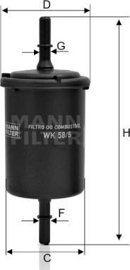 Mann-Filter WK 58/5 - Degvielas filtrs www.autospares.lv