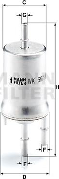 Mann-Filter WK 69/1 - Degvielas filtrs www.autospares.lv