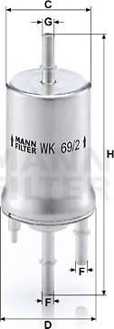 Mann-Filter WK 69/2 - Fuel filter www.autospares.lv