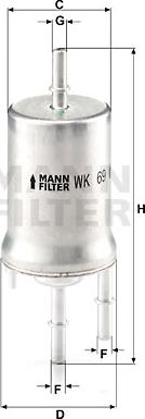 Mann-Filter WK 69 - Degvielas filtrs www.autospares.lv