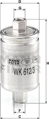 Mann-Filter WK 612/3 - Топливный фильтр www.autospares.lv