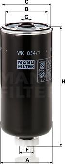 Mann-Filter WK 854/1 - Degvielas filtrs www.autospares.lv