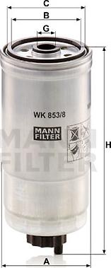 Mann-Filter WK 853/8 - Degvielas filtrs autospares.lv