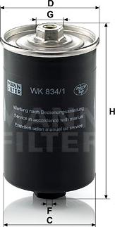 Mann-Filter WK 834/1 - Fuel filter www.autospares.lv