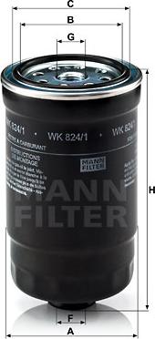 Mann-Filter WK 824/1 - Топливный фильтр www.autospares.lv