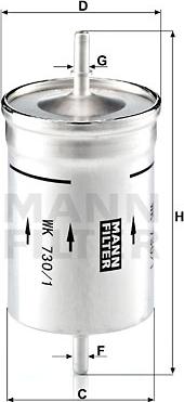 Mann-Filter WK 730/1 - Fuel filter www.autospares.lv