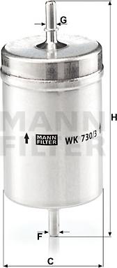 Mann-Filter WK 730/3 - Fuel filter www.autospares.lv