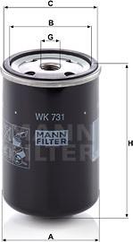 Mann-Filter WK 731 - Degvielas filtrs www.autospares.lv