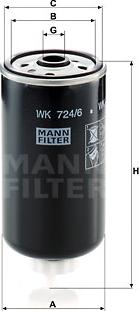 Mann-Filter WK 724/6 - Degvielas filtrs www.autospares.lv