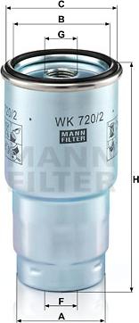 Mann-Filter WK 720/2 x - Fuel filter www.autospares.lv