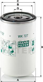 Mann-Filter WK 727 - Degvielas filtrs www.autospares.lv