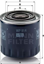 Mann-Filter WP 914 - Eļļas filtrs autospares.lv