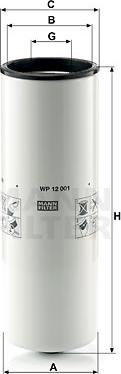 Mann-Filter WP 12 001 - Eļļas filtrs www.autospares.lv