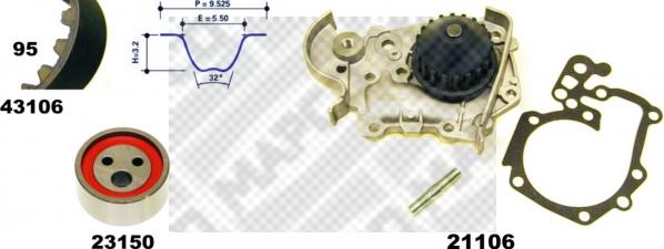 Mapco 41106 - Water Pump & Timing Belt Set www.autospares.lv