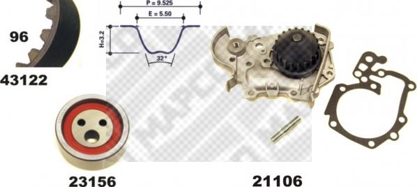 Mapco 41122/1 - Water Pump & Timing Belt Set www.autospares.lv