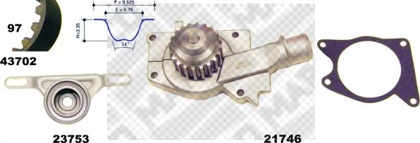 Mapco 41702 - Ūdenssūknis + Zobsiksnas komplekts www.autospares.lv