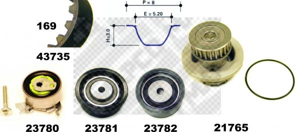 Mapco 41735/2 - Ūdenssūknis + Zobsiksnas komplekts www.autospares.lv