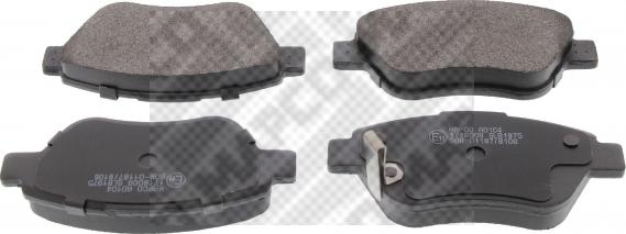 Mapco 6596 - Brake Pad Set, disc brake www.autospares.lv