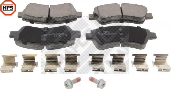 Mapco 6537HPS - Brake Pad Set, disc brake www.autospares.lv