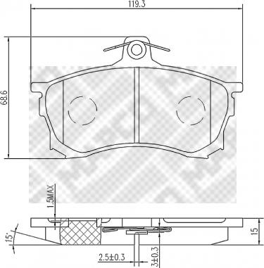 Mapco 6684 - Brake Pad Set, disc brake www.autospares.lv