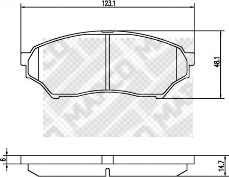 Mapco 6850 - Тормозные колодки, дисковые, комплект www.autospares.lv