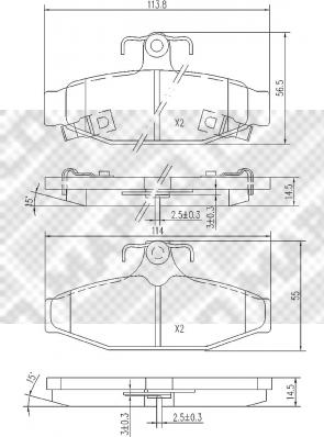 Mapco 6819 - Тормозные колодки, дисковые, комплект www.autospares.lv