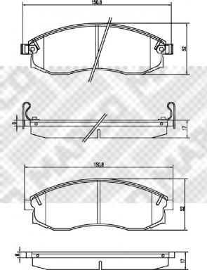 Mapco 6889 - Bremžu uzliku kompl., Disku bremzes autospares.lv