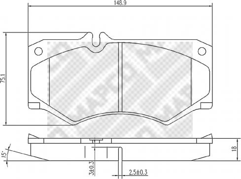 Mapco 6828 - Bremžu uzliku kompl., Disku bremzes www.autospares.lv