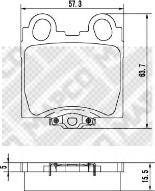 Mapco 6873 - Bremžu uzliku kompl., Disku bremzes autospares.lv