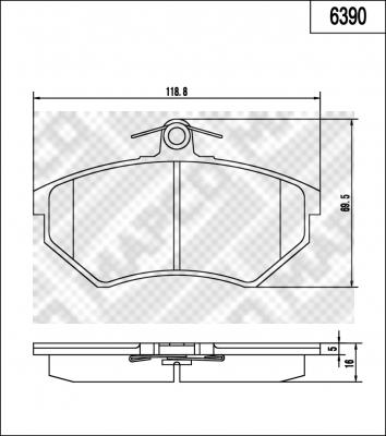 Mapco 6390 - Bremžu uzliku kompl., Disku bremzes autospares.lv