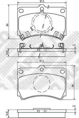 Mapco 6335 - Bremžu uzliku kompl., Disku bremzes autospares.lv