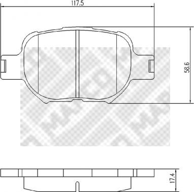 Mapco 6767 - Bremžu uzliku kompl., Disku bremzes www.autospares.lv