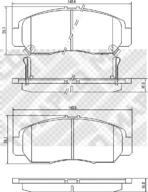 Mapco 6734 - Brake Pad Set, disc brake www.autospares.lv