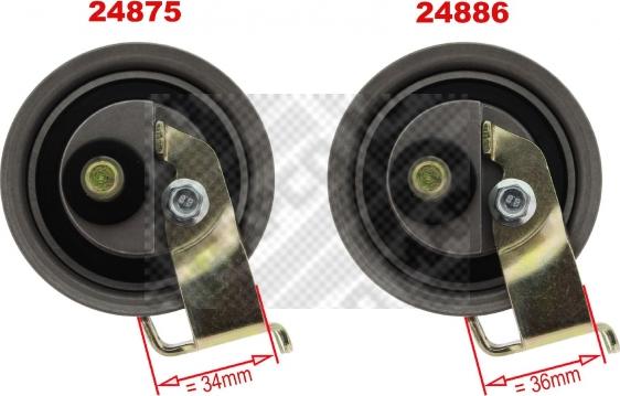 Mapco 24886 - Tensioner Pulley, timing belt www.autospares.lv