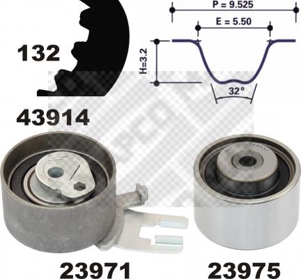 Mapco 23914 - Zobsiksnas komplekts autospares.lv