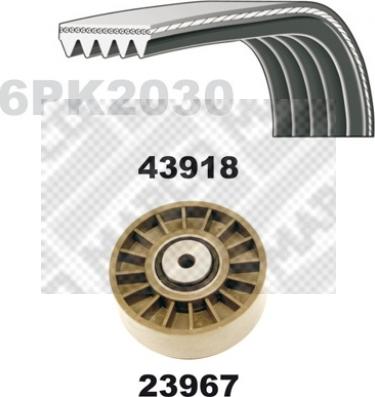 Mapco 23918 - V-Ribbed Belt Set www.autospares.lv